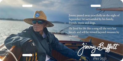 Jimmy Buffett 1943-2023 License Plate Auto