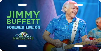 Jimmy Buffett Forever Live on Radio Margaritaville License Plate Auto Truck