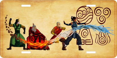 Avatar The Last Airbender Four Elements License plate