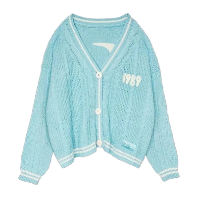 Taylor Swift 1989 Cardigan with Seagull in New Blue