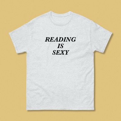Free Shipping-"READING IS SEXY" TEE IN GREY