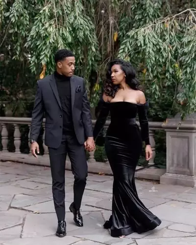 Black Long Sleeve Velvet Prom Dresses,Sexy Evening Gown,975