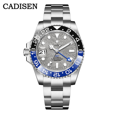Cadisen GMT watch 40mm case NH34A mechanical movt luminous 20ATM diving watch 8217