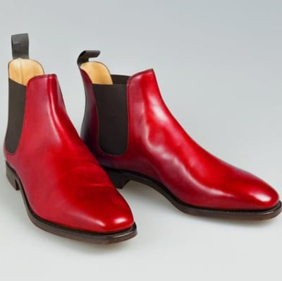 Handmade Red Leather Chelsea Ankle Classy Men Boots
