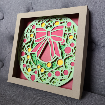 Holiday Wreath 3D Paper Art