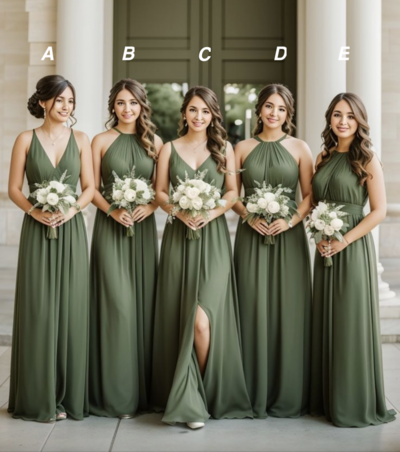 Olive Green Bridesmaid Dresses for Wedding Party