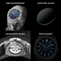 Cadisen business watch 40mm case NH35A mechanical movt luminous 10ATM diving causal wristwatch C8200 - Thumbnail 4