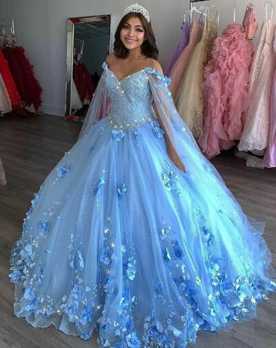 Ball Gown Blue v neck long prom evening dress