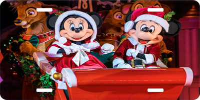 Mickey & Minnie Mouse Christmas License Plate Auto Truck Car Tag Gift Popular