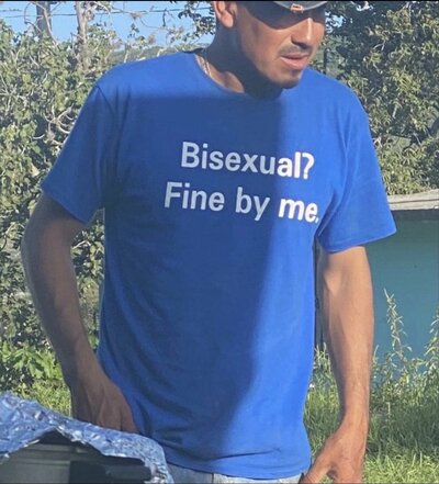 Free Shipping-BISEXUAL? FINE FOR ME TEE