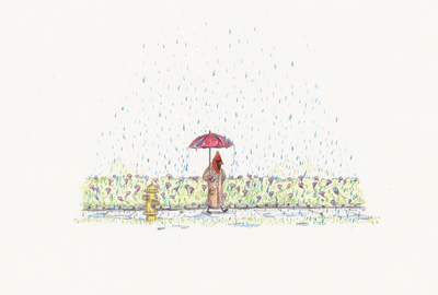 "Cardinal in he Rain" Signed Art Print by Robbie Guertin