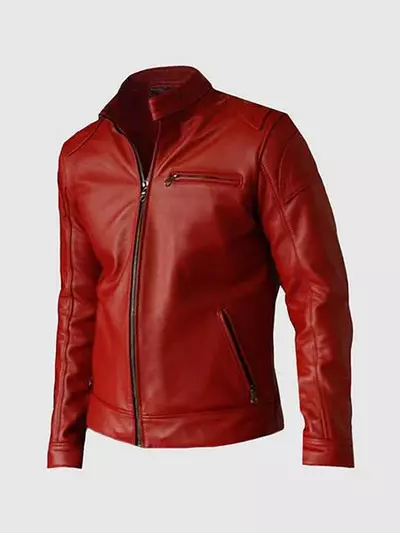 ELEGANT RED LEATHER JACKET