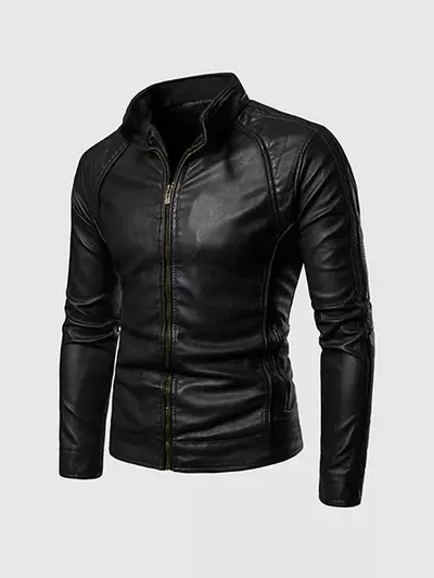 HIGH COLLAR BLACK JACKET