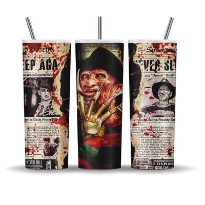 Freddy Krueger Nightmare on Elm Street Newspaper 20 oz tumbler