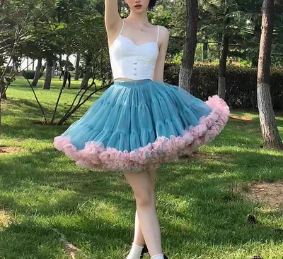 Women Girl MINI Layered Tulle Skirt Plus Size Puffy Short Party Skirt Dance Prom Mini Skirt,Red,Many colors,High waist,US0-US28