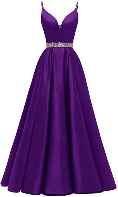 Satin V-neck Formal Evening Gowns,984