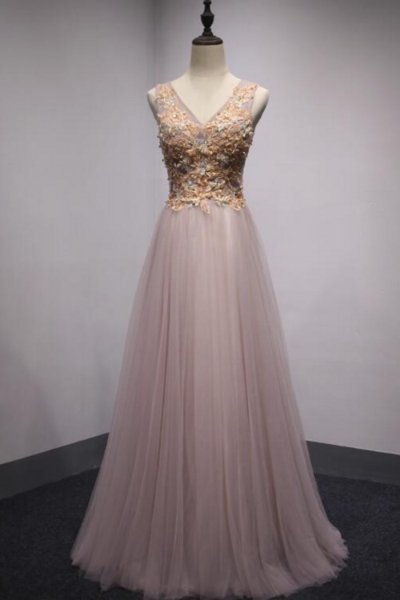 Dark Pink Tulle Formal Dress Long A Line Party Dress, Handmade Party Dresses KPP1638