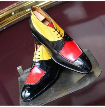 Handmade Multi Tone Lace Up Men's Party Chukka Style Shoes