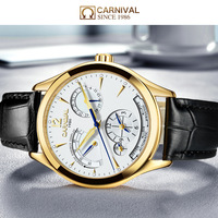 Carnival business watch 40mm dial Seagull mechanical movt 3ATM luminous causal wristwatch 8762G - Thumbnail 1