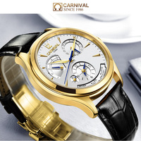 Carnival business watch 40mm dial Seagull mechanical movt 3ATM luminous causal wristwatch 8762G - Thumbnail 2