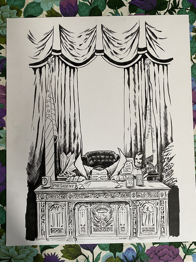 President Mole Man - cover ORIGINAL ART +bonus!