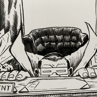 President Mole Man - cover ORIGINAL ART +bonus! - Thumbnail 2