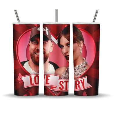 Taylor Swift & Travis Kelce: Love Story 20 oz tumbler