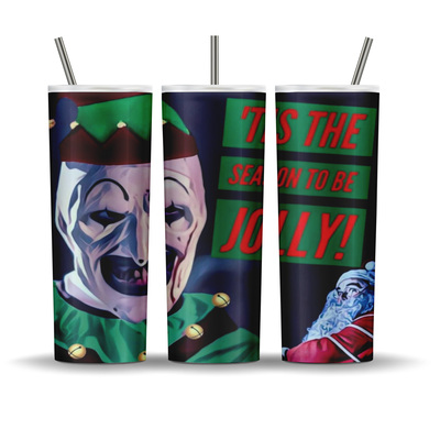 Terrifier Christmas Tis The Season TO Be Jolly - Uncle Art - 20 oz tumbler