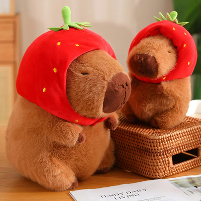 Strawberry Capybara Plush Toy Dolls