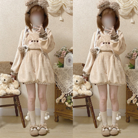 Original cute embroidered plush  Overalls + sweatshirt set - Thumbnail 2