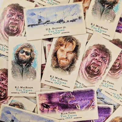 The Thing Four (4) Piece Custom Horror Movie Vintage Trading Card Set