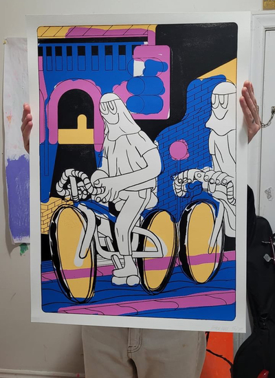 Bike Guys Screen Print