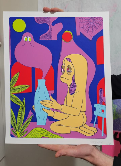 Genie of the Vase Screen Print