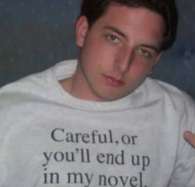 Free Shipping-CAREFUL OR YOU'LL IN MY NOVEL TEE