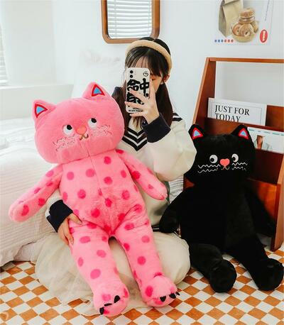 Artful Polka Dot Cat Plush Toy