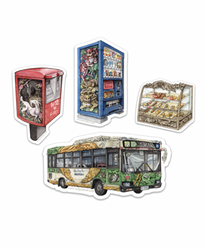 "Miyabori" 4-Sticker Set