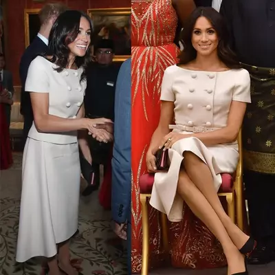 Princess Meghan Mother of the Bride Dresses Half Sleeves Tea Length Vintage Short Button Formal Party Gown (Belt is not included)