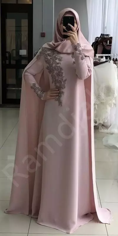 Mother of The Bride Dresses with Long Cape Long Sleeves Appliques Muslim Saudi Arabia Arabic Wedding Party Gowns Vestidos Feista
