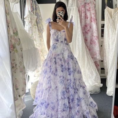 Floral prom dresses straps - Thumbnail 1