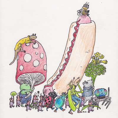 "Bugs-Hot Dog" Signed Art Print by Robbie Guertin