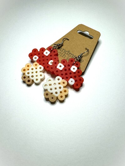 Perler Bead Mushroom Earrings