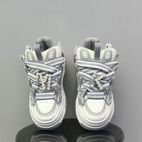 Grey White Daisu Star Platform Sneakers For Women - Thumbnail 2