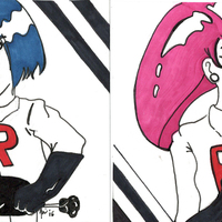 Team Rocket Jesse and James Original Drawing Set - Thumbnail 2
