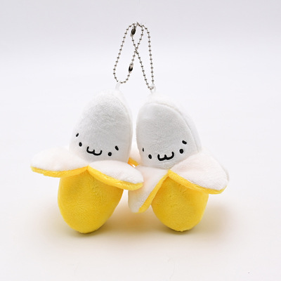 2pcs Funny Banana Plush Pendants Keychains
