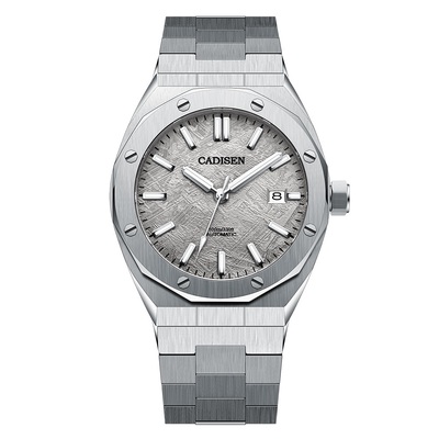 Meteorite dial Cadisen Mens watches Japanese NH35A automatic mechanical luminous 10BAR business wristwatch C8193