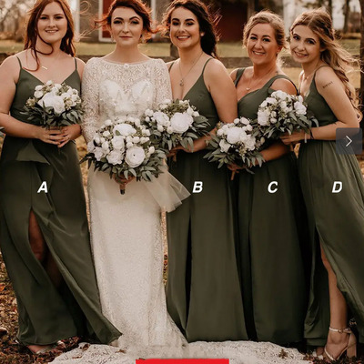 Casual Dresses Spaghetti Straps Olive Green