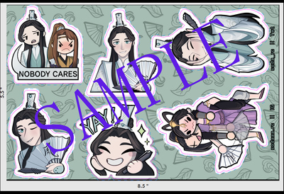 STICKER SHEET OF Wind Master Shi Qingxuan - Heaven Official's Blessing: Tian Guan Ci Fu