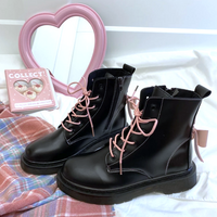 AESTHETICS COMBAT BOOT WITH BOW - Thumbnail 4