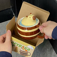 Cute Capybara Mug With Lid - Thumbnail 4