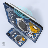 Astronaut Painted iPad Pro Air Mini New iPad Silicone Cover IPMC402 - Thumbnail 3